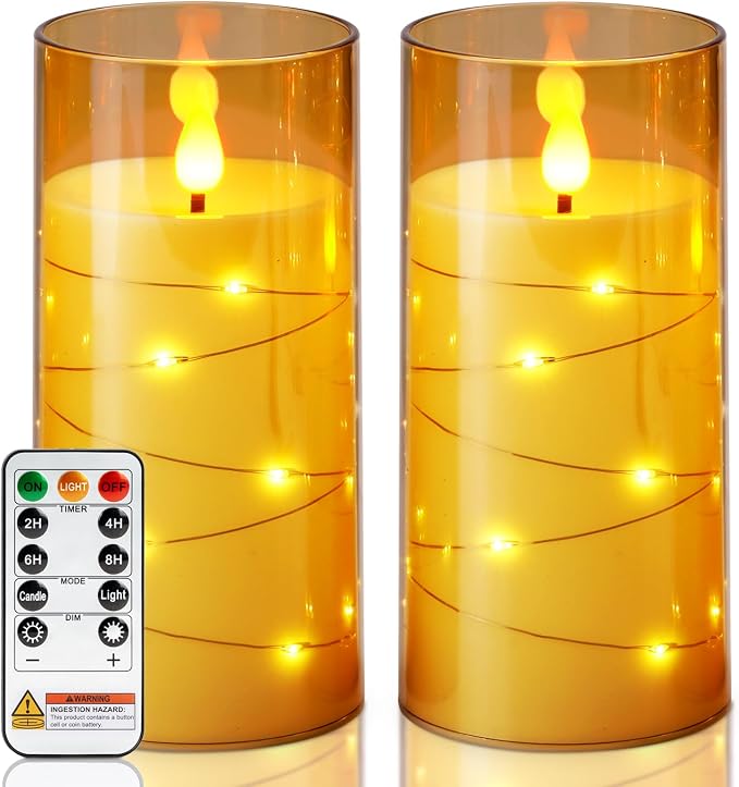 3" x 6" Flameless LED Pillar Candles with Remote