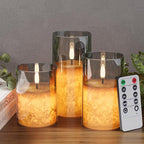 Flameless Floral Candles with Remote – Battery Operated