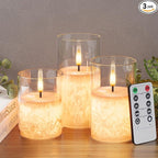 Flameless Floral Candles with Remote – Battery Operated