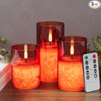 Flameless Floral Candles with Remote – Battery Operated